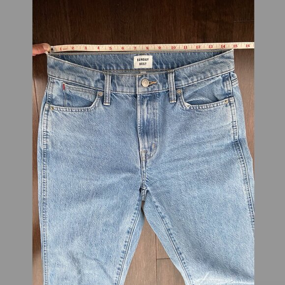 SOLD ******* Aritzia Sunday Best jeans light blue denim straight leg - Picture 5 of 9